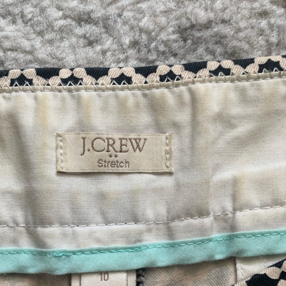 J. Crew High Waist Geometric Black and White Shorts - Picture 2 of 11